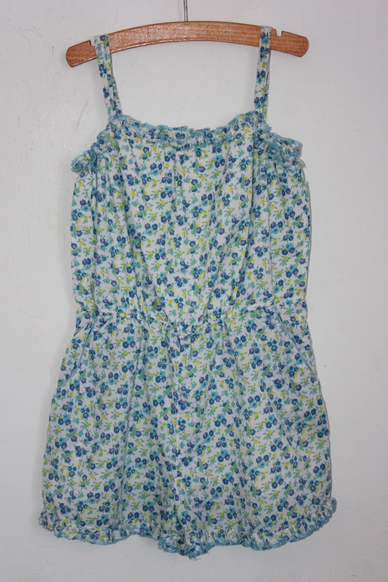 tweedehands katoenen zomerse gebloemde korte jumpsuit in multicolour, maat 116 van mini boden