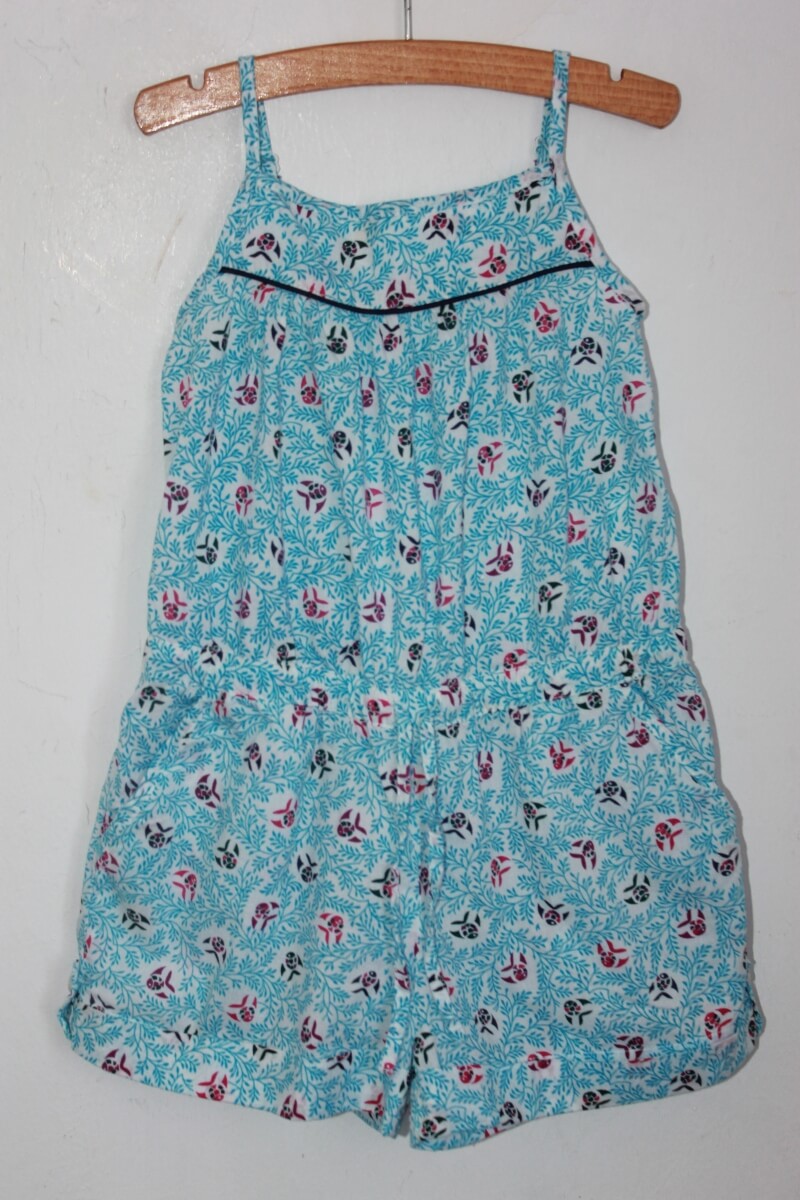 tweedehands katoenen korte zomerse jumpsuit in multicolour, maat 3-4 jaar voor een meisje van monoprix