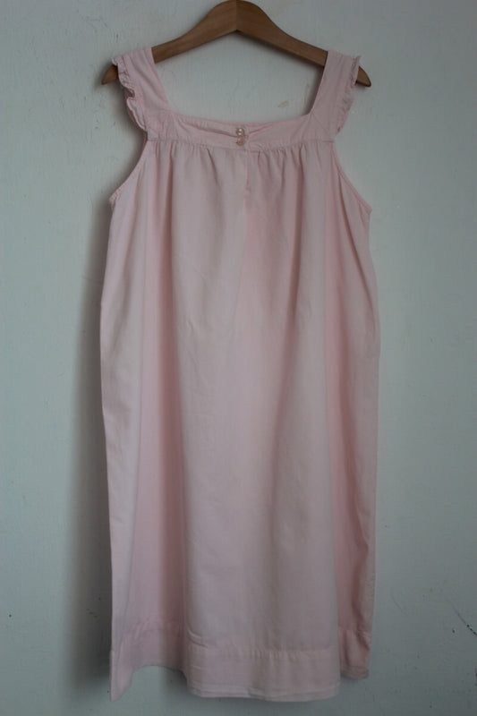 tweedehands zomerse katoenen mouwloze roze  jurk van monoprix in maat 152