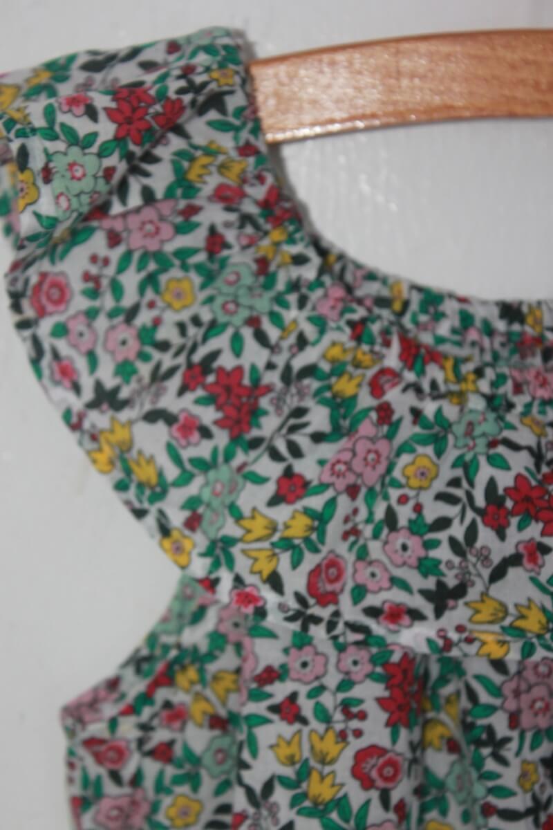 tweedehands korte zomerse liberty jumpsuit in multicolour, maat 110 van monoprix