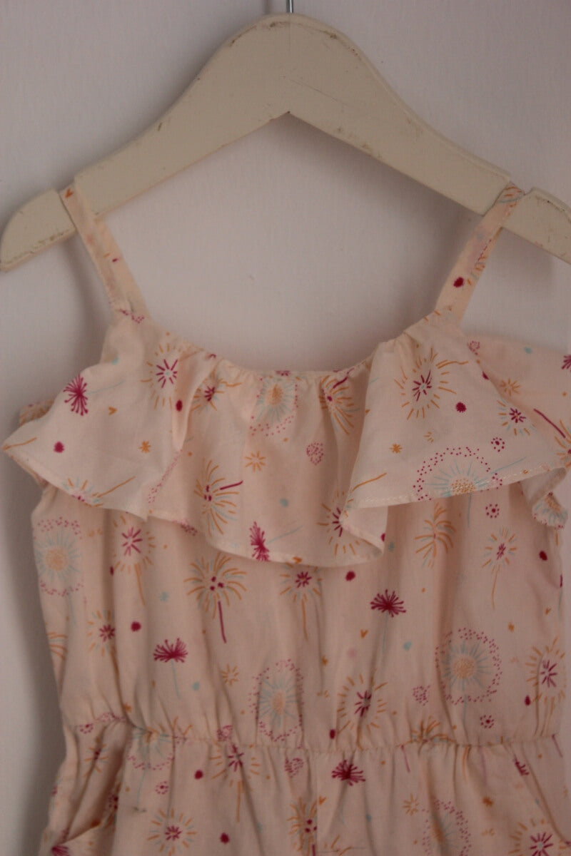 tweedehands katoenen zomerse korte jumpsuit in multicolour maat 80 voor een baby meisje van natalys