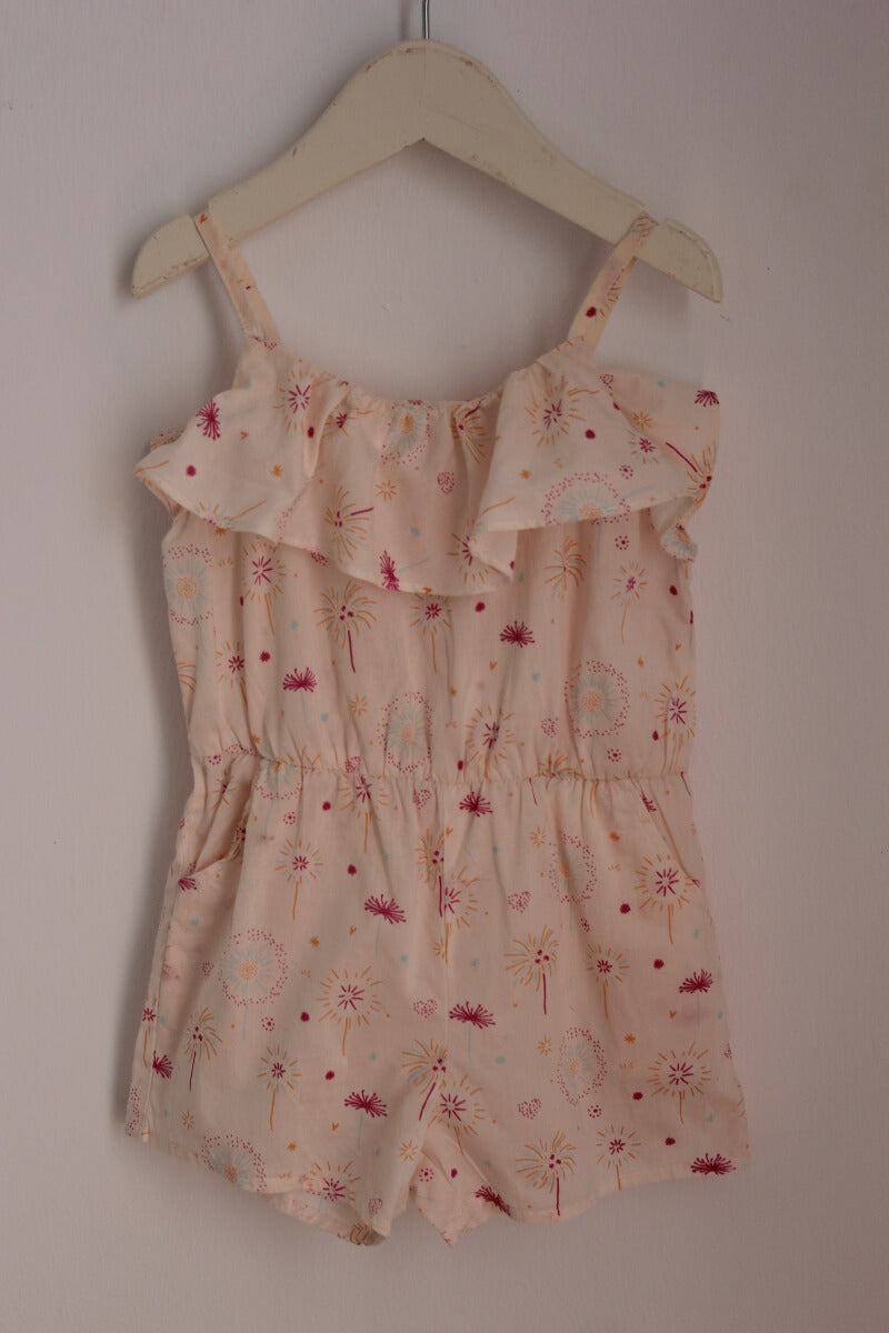 tweedehands katoenen zomerse korte jumpsuit in multicolour maat 80 voor een baby meisje van natalys