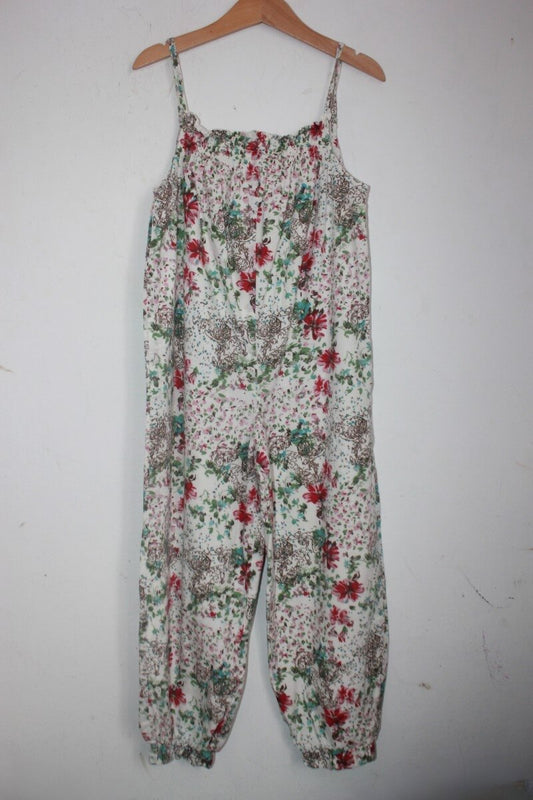 tweedehands gebloemde zomerse jumpsuit in multicolour, maat 104 voor een meisje van neck & neck