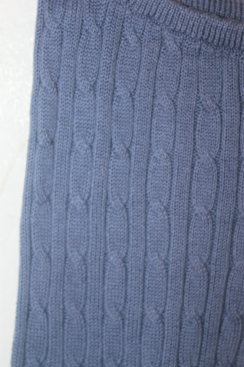 tweedehands unisex katoenen grijsblauwe korte gebreide broek in maat 68 van normandie