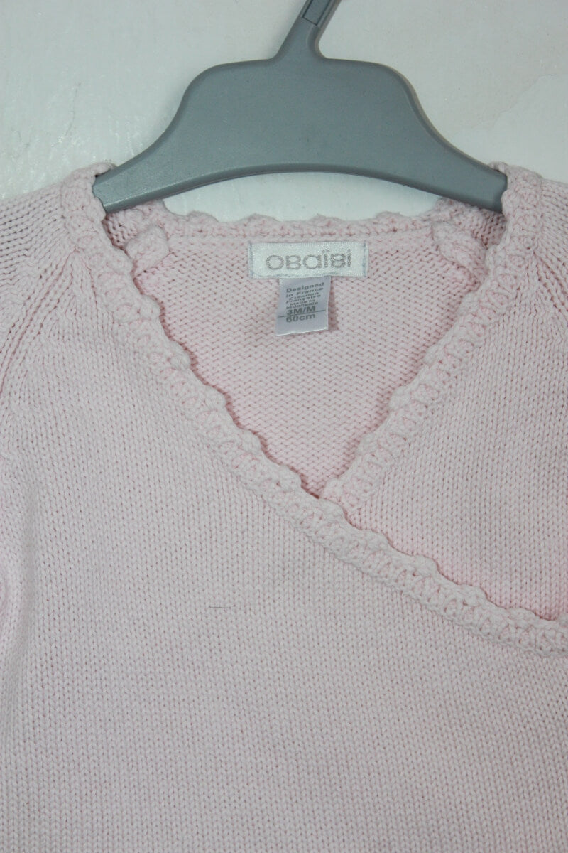 tweedehands katoenen roze overslagvestje in maat 62 voor een baby meisje van obaibi