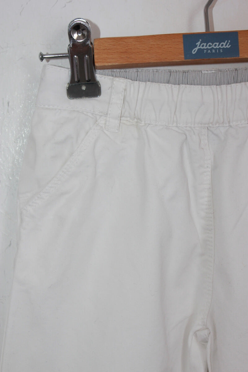 tweedehands unisex katoenen witte lange broek in maat 92-98 van petit bateau