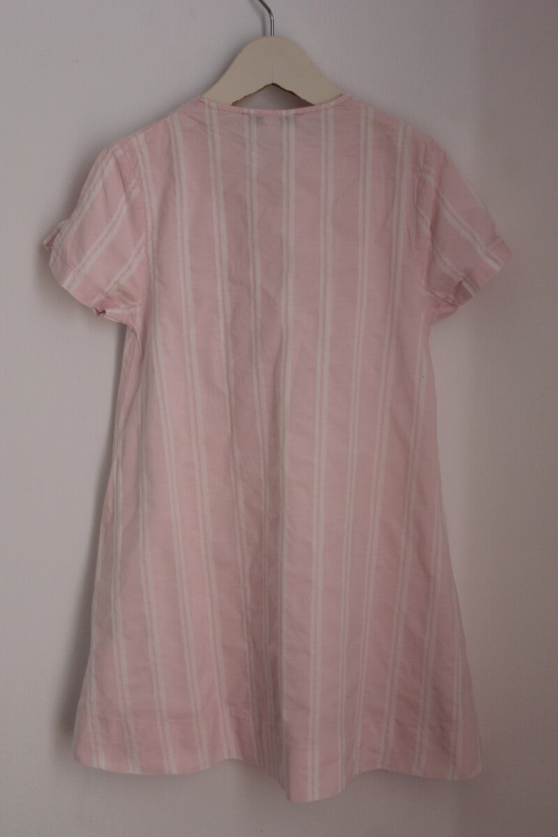 tweedehands katoenen roze en wit gestreept nachthemd met korte mouwen in maat 92 van premier de classe
