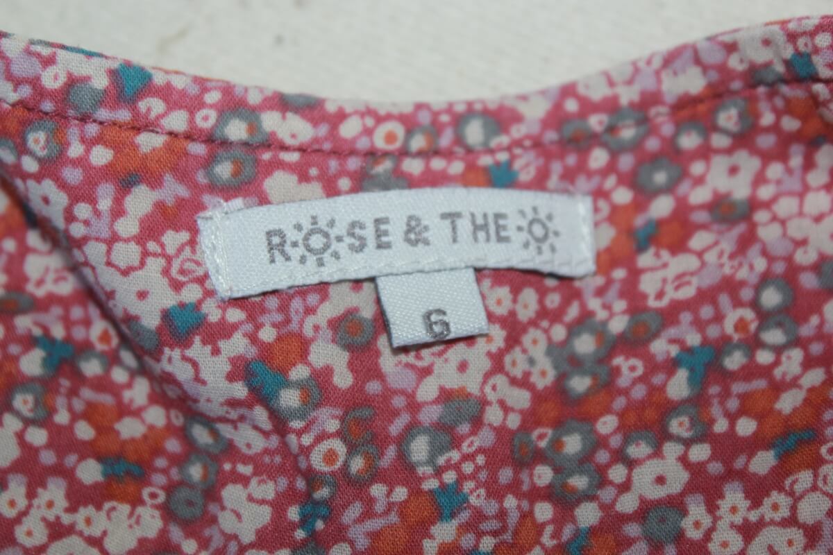 tweedehands katoenen zomerse liberty jumpsuit in multicolour, maat 116 voor een meisje van rose et theo