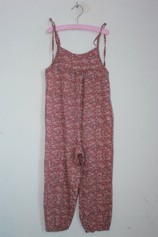 tweedehands katoenen zomerse liberty jumpsuit in multicolour, maat 116 voor een meisje van rose et theo