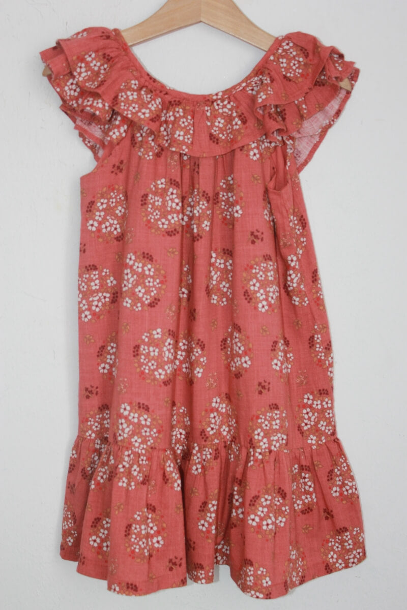 tweedehands gebloemde zomerse jurk met volant in multicolour, maat 104 van sergent major