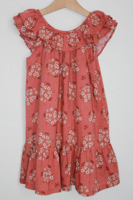 tweedehands gebloemde zomerse jurk met volant in multicolour, maat 104 van sergent major