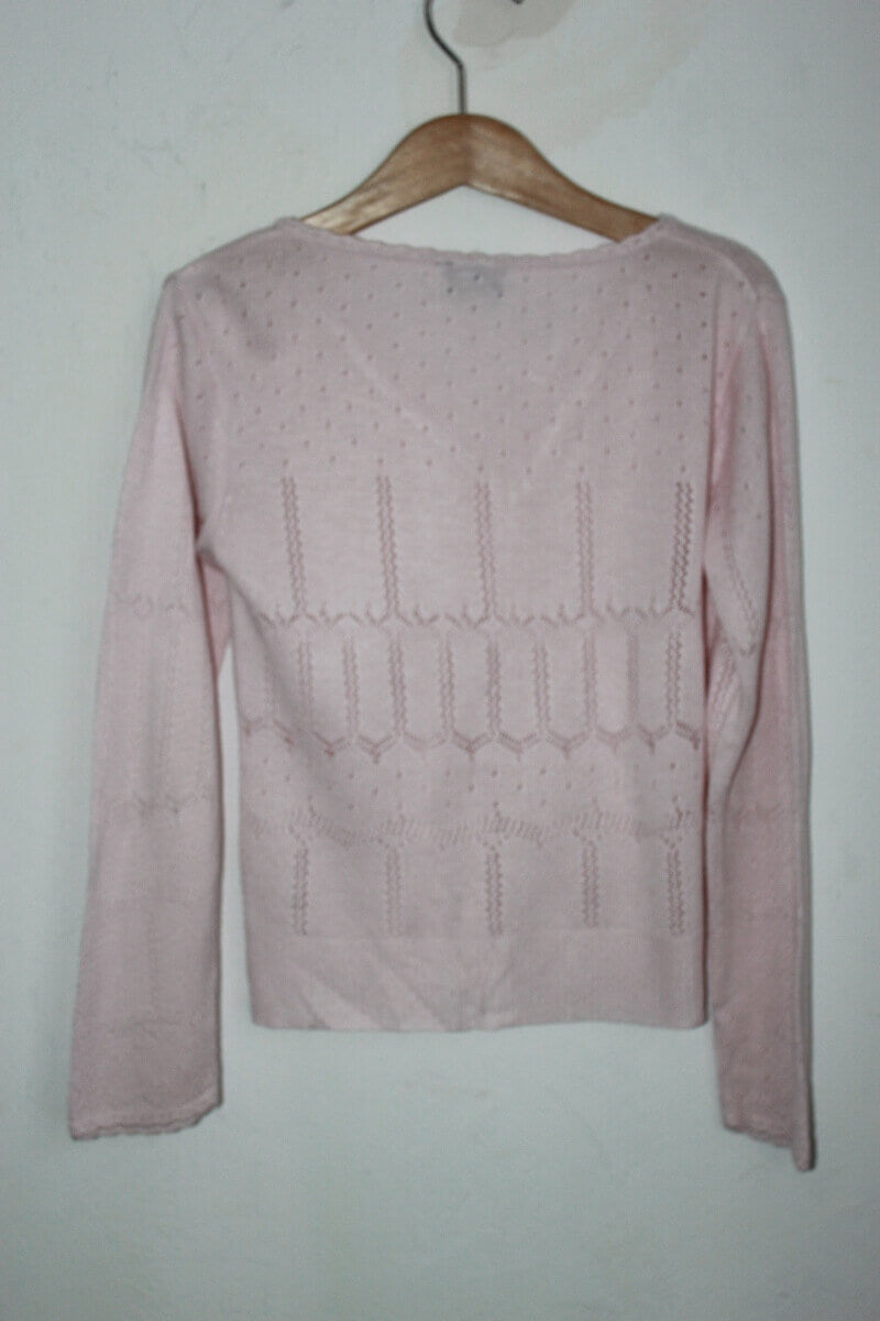 tweedehands zomers lichtroze ajour vest van sergent major in maat 116