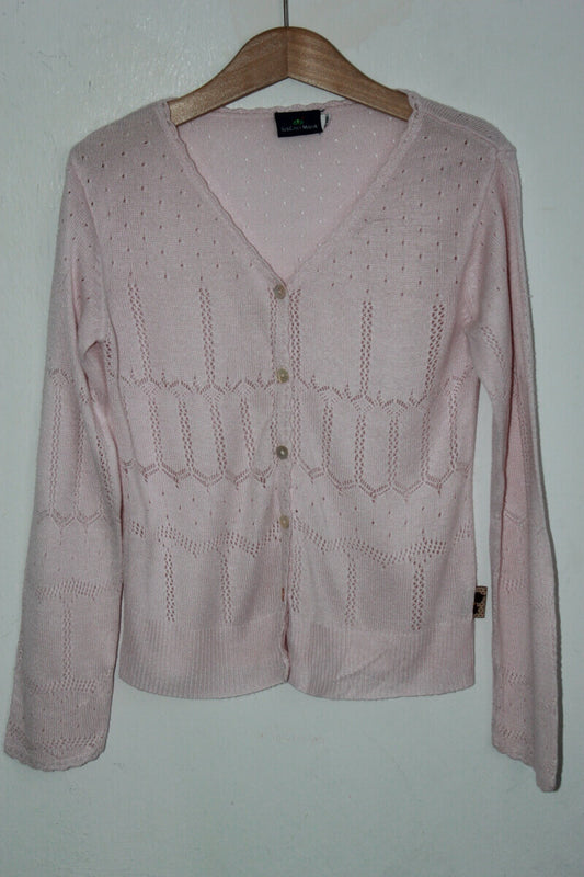 tweedehands zomers lichtroze ajour vest van sergent major in maat 116