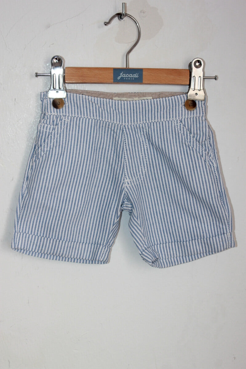 tweedehands blauw met wit gestreepte korte broek in maat 62-68 voor een baby jongen van sfera
