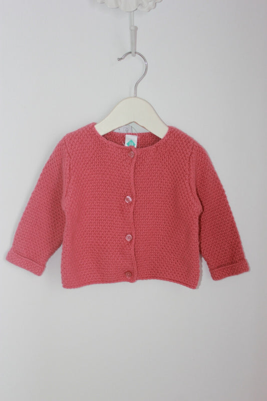 tweedehands koraalroze vestje in maat 68 voor een baby meisje van tex