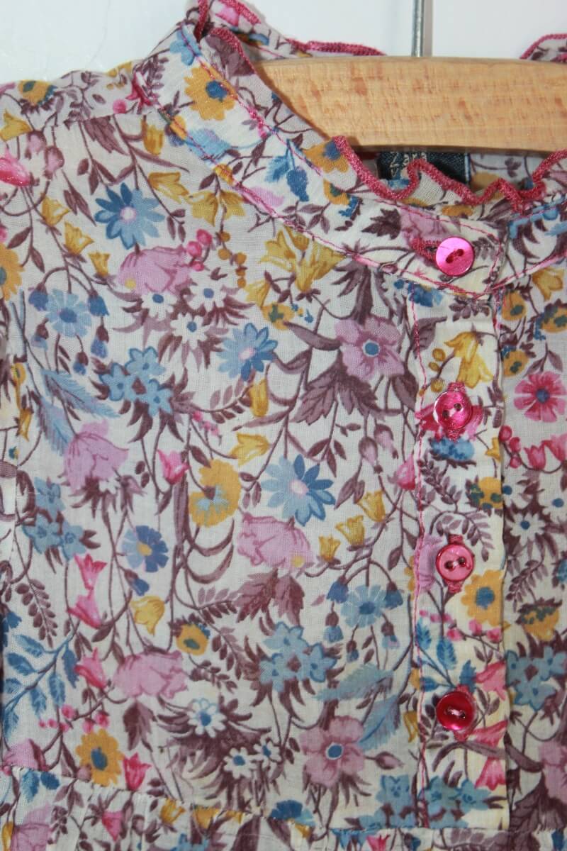 tweedehands katoenen gebloemde blouse in multicolour met lange mouwen in maat 104 van zara