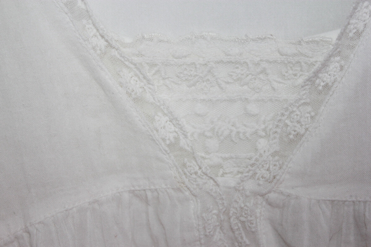 tweedehands ecru blouse met korte mouwen van zara in maat 128