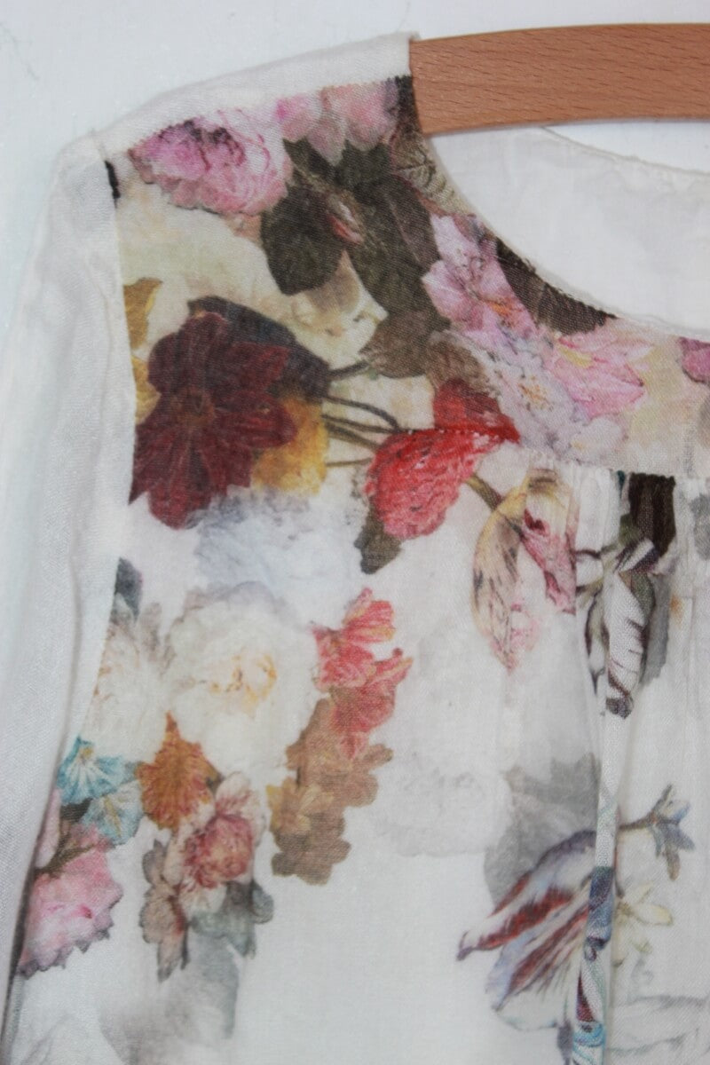 tweedehands gebloemde jurk in multicolour met lange mouwen in maat 116 van zara