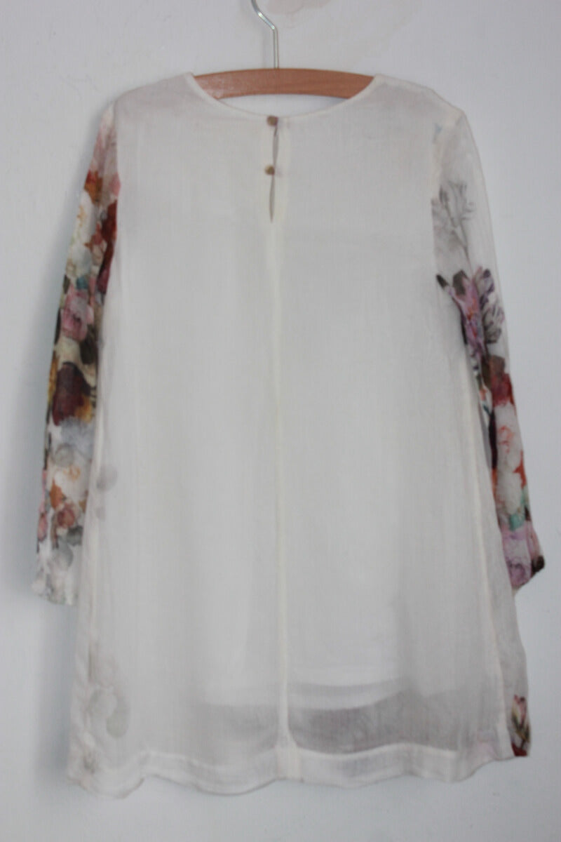 tweedehands gebloemde jurk in multicolour met lange mouwen in maat 116 van zara