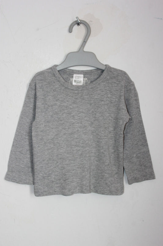 tweedehands unisex grijze basic longsleeve in maat 68 van zara