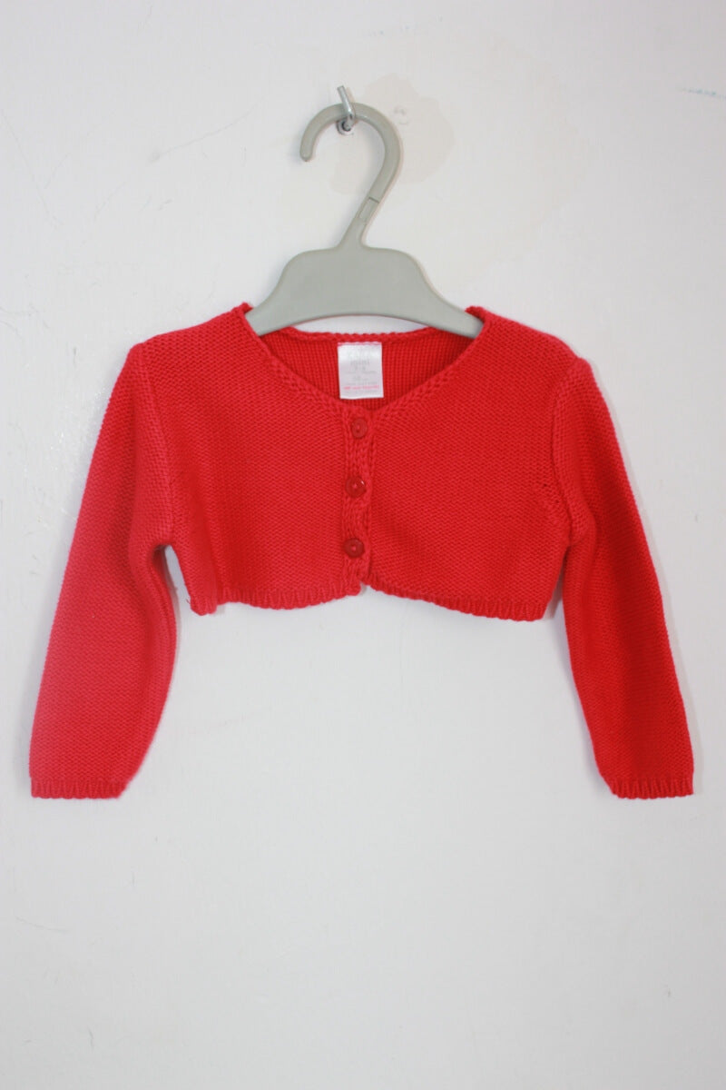 tweedehands katoenen rood bolero vestje in maat 68 van zara