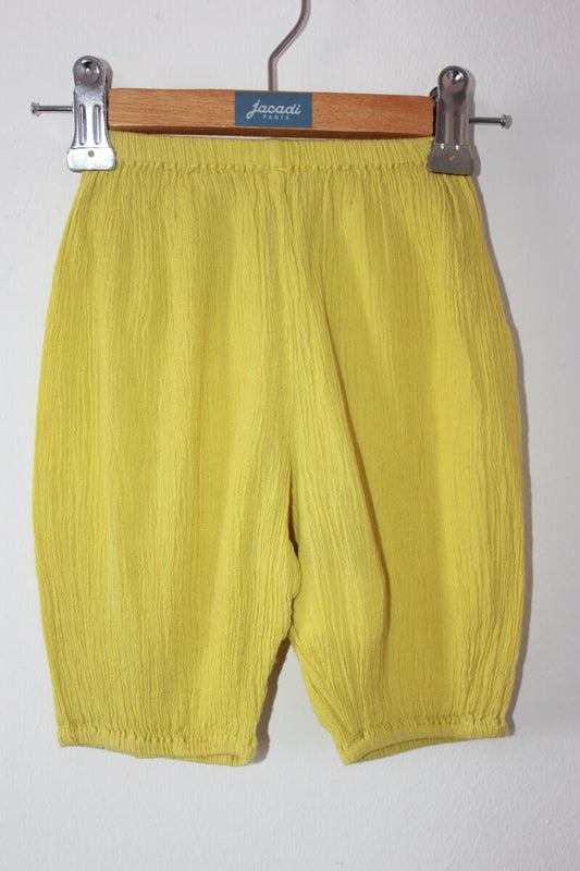 preloved unisex katoenen zomerse gele lange broek van wowo paris in maat 62