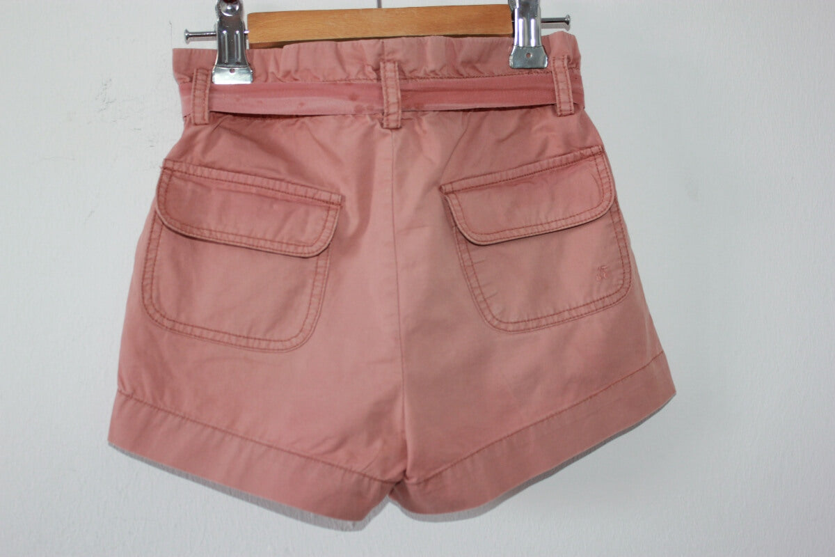 tweedehands katoenen zomerse koraalroze korte broek van bonpoint in maat 98-104 voor een meisje
