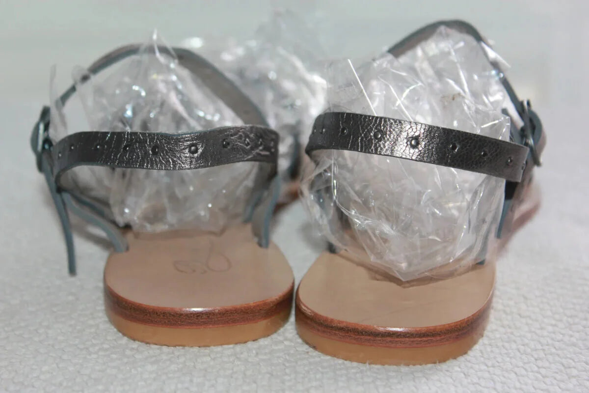 Preloved grijze leren sandalen van bonpoint in maat 36 voor een meisje