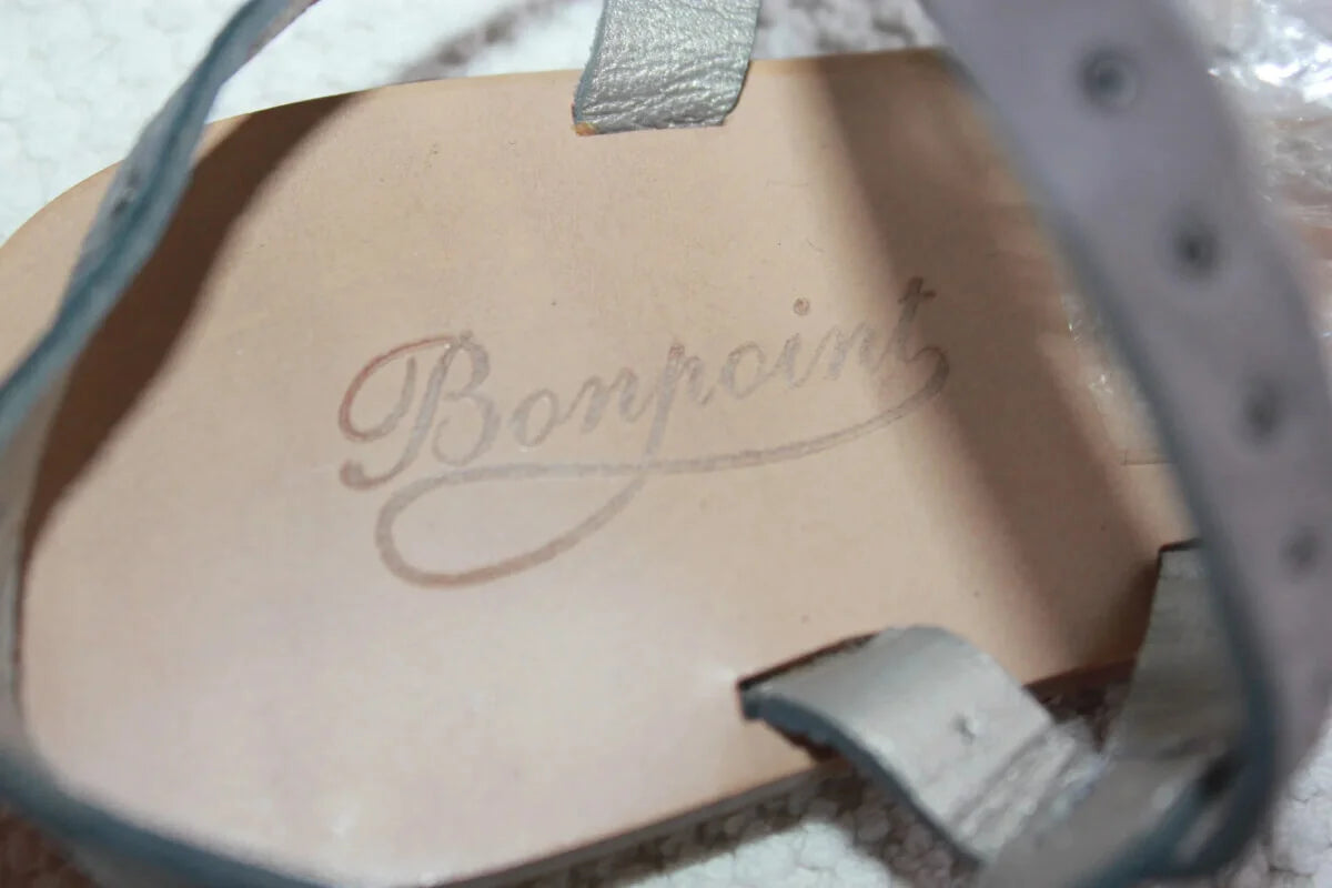 Preloved grijze leren sandalen van bonpoint in maat 36 voor een meisje