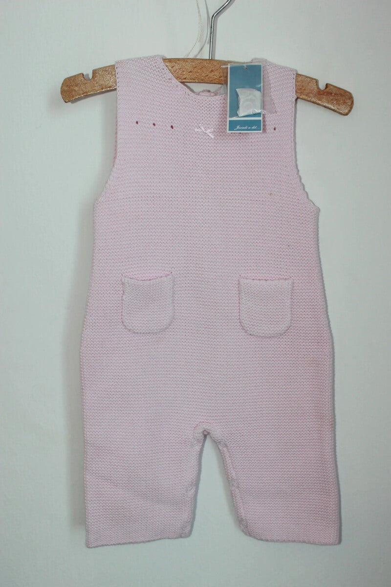 tweedehands katoenen mouwloze lichtroze jumpsuit van jacadi in maat 56