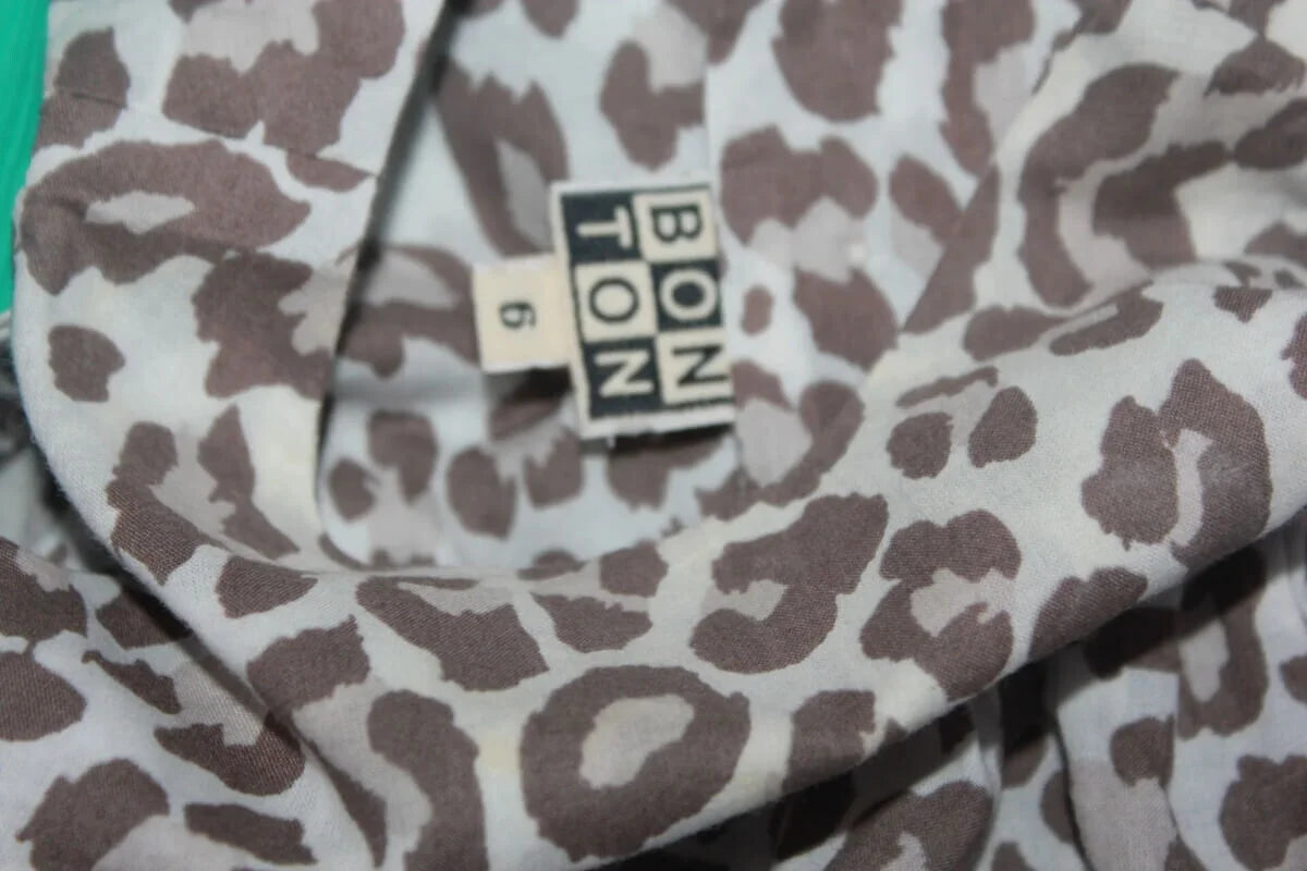 tweedehands katoenen mouwloze jurk in luipaardprint van bonton in maat 68