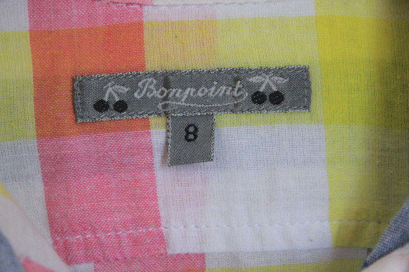 tweedehands katoenen geruit overhemd in multicolour met lange mouwen van bonpoint, maat 122-128