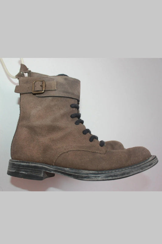 tweedehands suede korte groene laarzen van bonpoint in maat 33