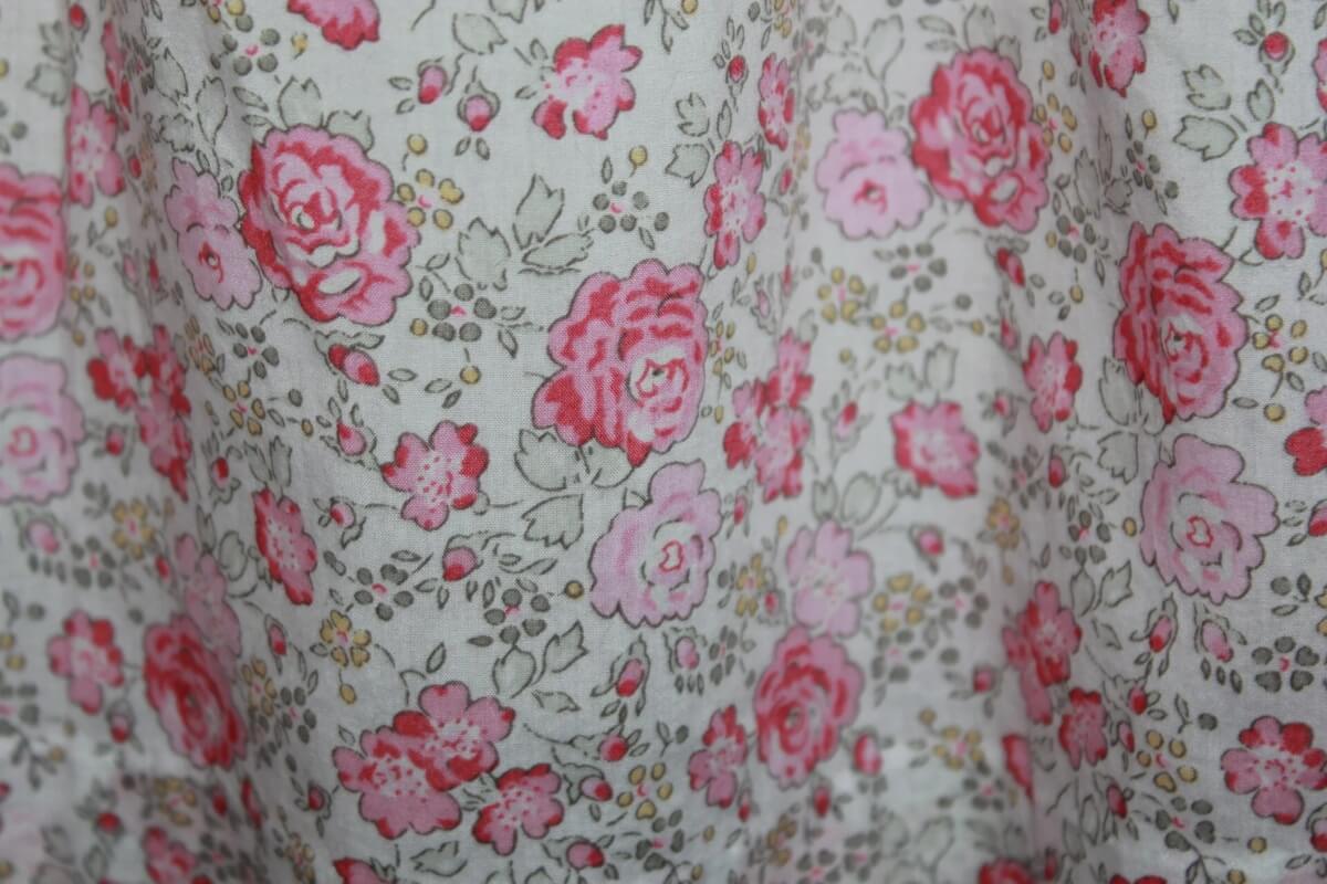 tweedehands katoenen liberty jurk in multicolour met korte volantmouwen van jacadi in maat 68