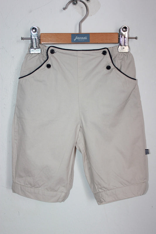 tweedehands katoenen zomerse beige lange broek van jacadi in maat 68 voor een baby jongen
