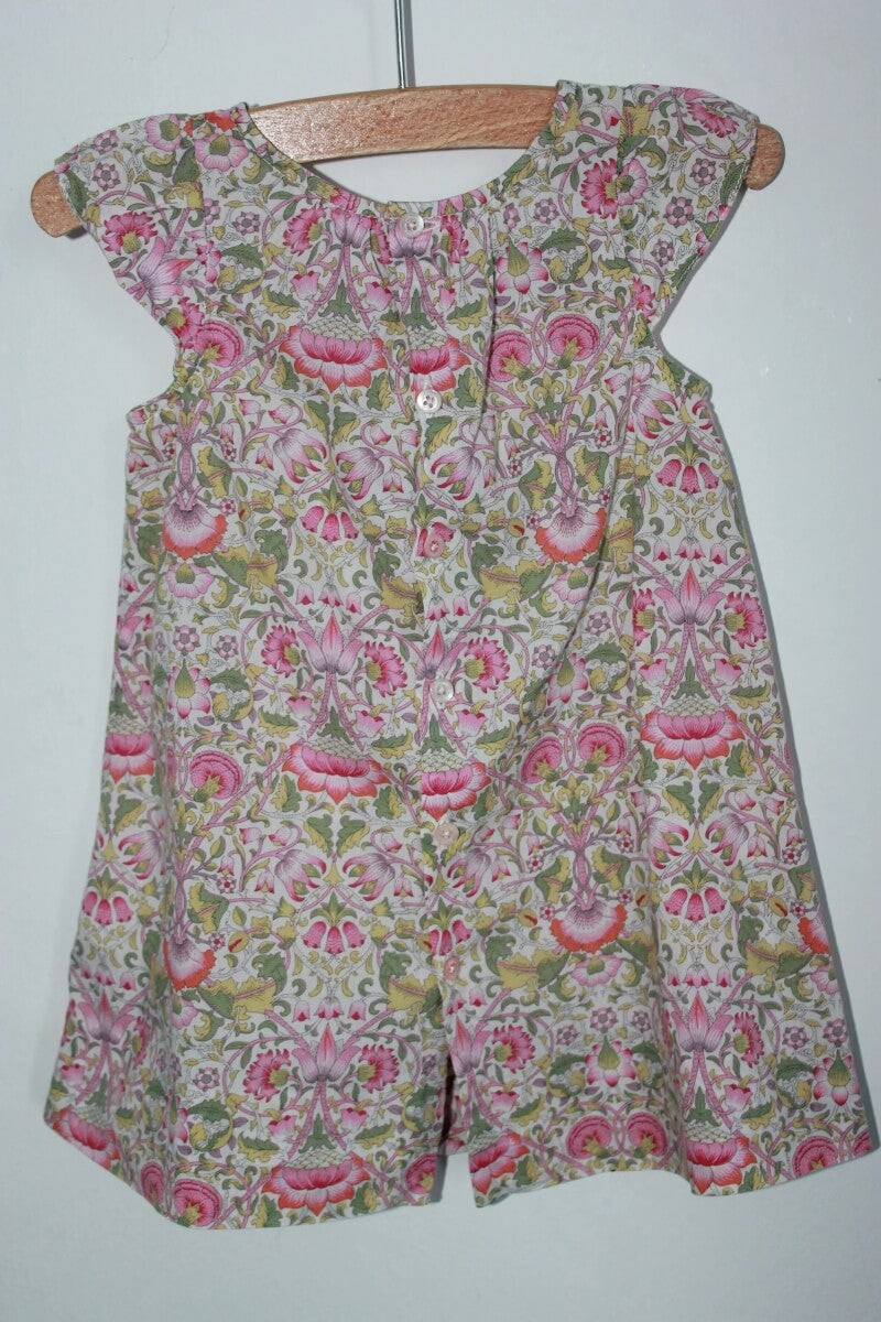 tweedehands katoenen zomerse liberty jurk in multicolour met korte mouwen van jacadi in maat 68