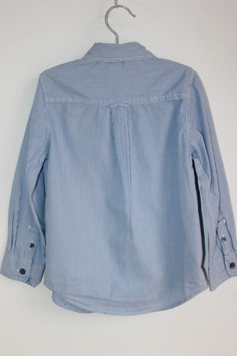 tweedehands katoenen blauw-wit gestreept overhemd met lange mouwen van jacadi in maat 104 voor een jongen