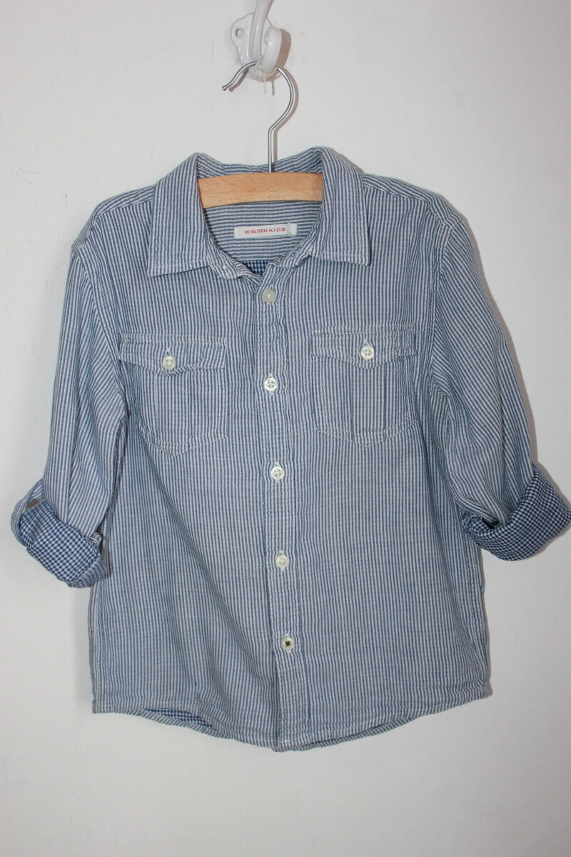 tweedehands-blauw-wit-gestreept-overhemd-monoprix-maat-104
