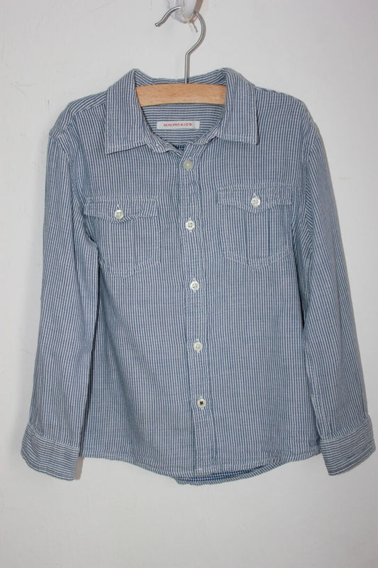 tweedehands-blauw-wit-gestreept-overhemd-monoprix-maat-104