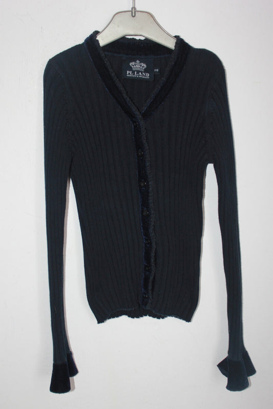 tweedehands-donkerblauw-vest-fluweel-maat-116-pl-land-meisje