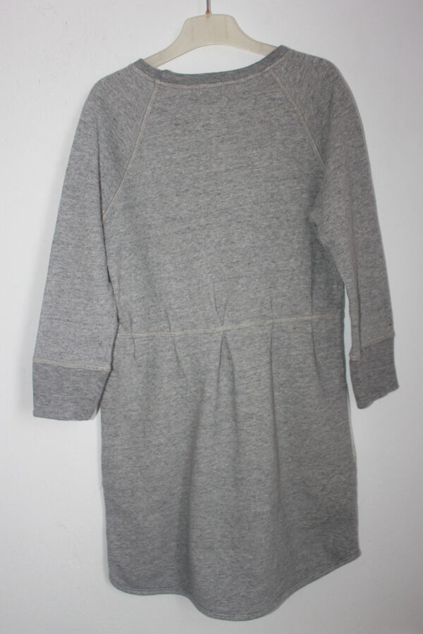 tweedehands-lichtgrijze-jurk-lange-mouwen-maat-140-isabel-marant