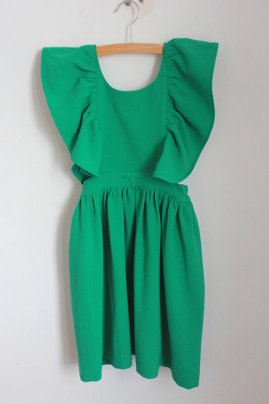 groene-jurk-volants-open-rug-maat-122-moodblue