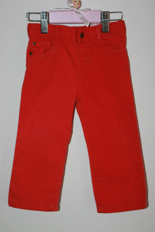 tweedehands-rode-lange-broek-maat-80-baby-boutchou