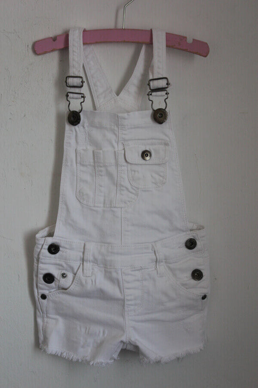 tweedehands korte witte salopette in maat 98 voor een meisje van tumble n dry