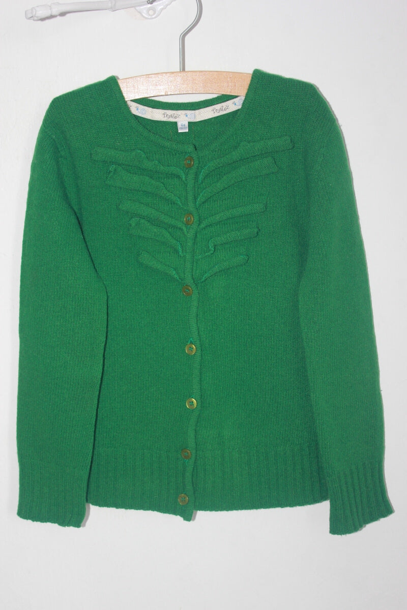 tweedehands-groen-vest-meisje-trasluz-maat-116