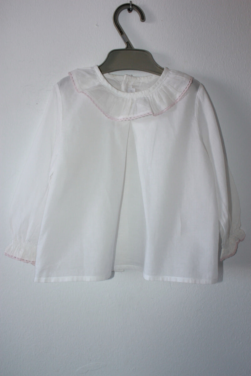 blouse-wit-roze-volantkraagje-lange-mouwen-maat-74-baby-class