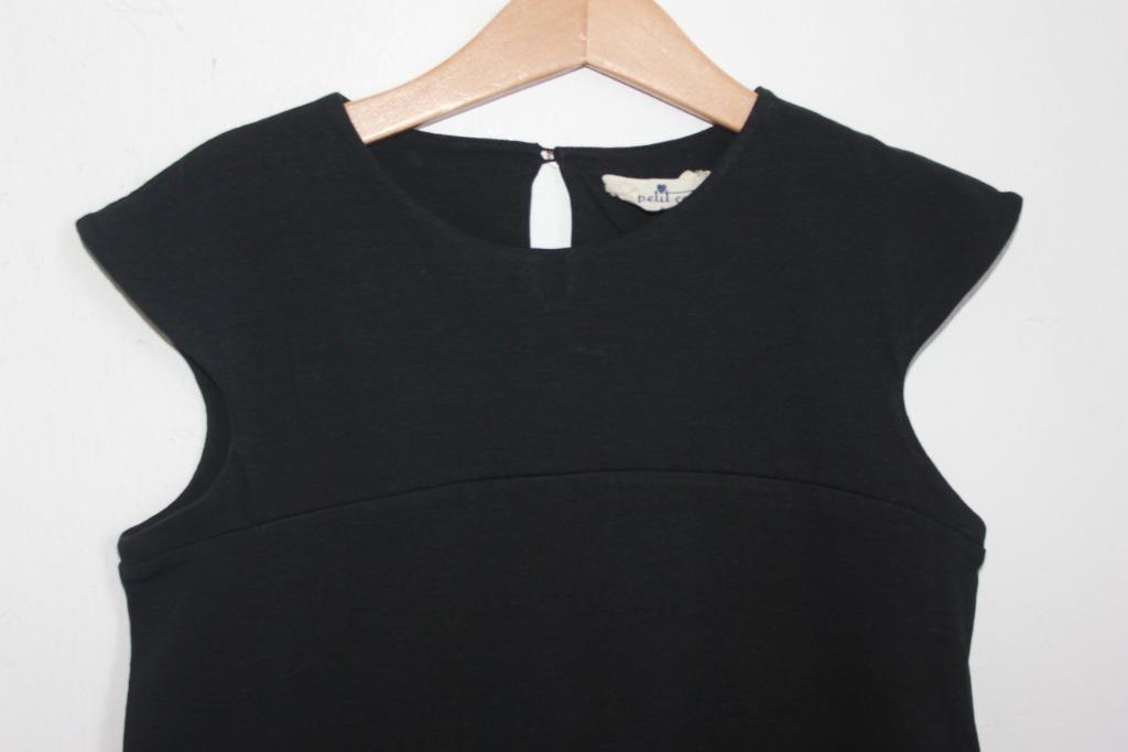 zwarte-asymmetrische-jurk-korte-mouwen-maat-128-134-le-petit-coco